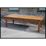 An impressive large late 19th / early 20th century oak refectory dining table taken from a Nunnery