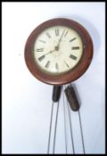 A 19th century Victorian station post office wall clock by L Wangler and Co of Oxford. The white