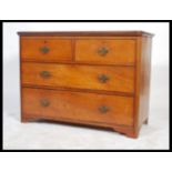 A Victorian early 20th Century mahogany two short over two long chest of drawers having a flat