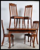 A good Edwardian solid mahogany extending dining table with draw leaves being raised on cabriole