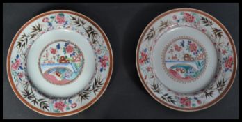 A pair of 18th / 19th century Chinese famille rose