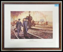 Alan Ward - A signed limited edition railway print ' End of Shift '  being framed and glazed and