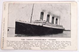 RARE RMS TITANIC WHITE STAR LINE MEMORIAL POSTCARD