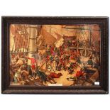 ANTIQUE 19TH CENTURY PRINT ' THE BATTLE OF TRAFALGAR - THE DEATH OF NELSON '