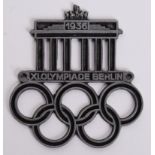 1936 NAZI GERMAN OLYMPIAD METAL BADGE