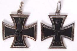 TWO LARGE REPRODUCTION IRON CROSSES