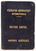 RARE BRITISH EMPIRE AVIATORS LICENCE