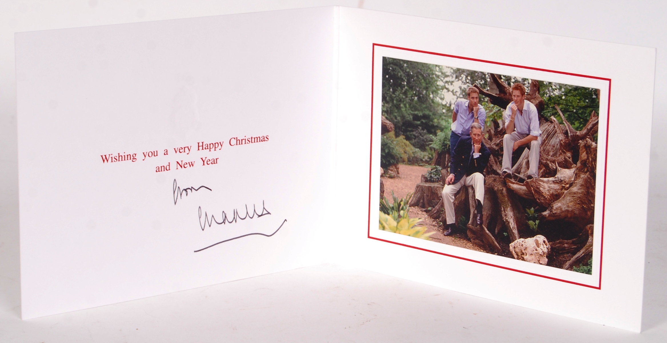 RARE PRINCE CHARLES HAND SIGNED CHRISTMAS GREETINGS CARD