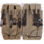 PAIR OF WWII GERMAN MP40 SMG SPARE MAGAZINE POUCHES