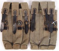 PAIR OF WWII GERMAN MP40 SMG SPARE MAGAZINE POUCHES