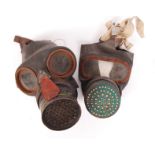 TWO WWII SECOND WORLD WAR GAS MASKS