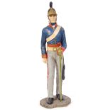 LARGE MODEL STATUE FIGURINE OF AN 1814 ROYAL HORSE GUARD OFFICER