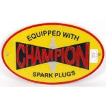 CHAMPION SPARK PLUGS VINTAGE STYLE CAST IRON PLAQUE