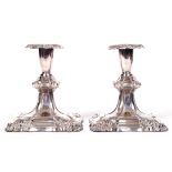 PAIR OF CANDLESTICKS WITH GERMAN 'SS' EMBLEMS