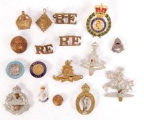 ASSORTED FIRST, SECOND & POST WAR ENAMEL & CAP BADGES