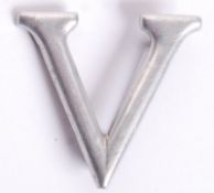 RARE WWII ALUMINIUM VICTORY 'V' BROOCH