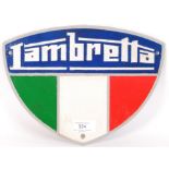 LAMBRETTA VINTAGE STYLE CAST IRON PLAQUE