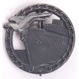 RARE WWII GERMAN NAZI BLOCKADE RUNNER BADGE AWARD