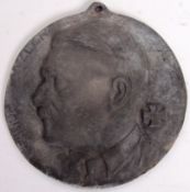 WWII SECOND WORLD WAR STYLE METAL PLAQUE OF ADOLF