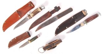 COLLECTION OF ASSORTED VINTAGE HUNTING KNIVES
