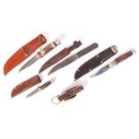 COLLECTION OF ASSORTED VINTAGE HUNTING KNIVES