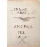 EXTREMELY RARE WWI RNAS EARLY AIR FORCE STUDENTS NOTES