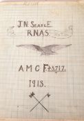 EXTREMELY RARE WWI RNAS EARLY AIR FORCE STUDENTS NOTES