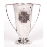 WWII STYLE GERMAN IRON CROSS SILVER PLATED VASE