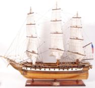 SUPERB MUSEUM QUALITY USS CONSTELLATION SCALE WOODEN MODEL SHIP