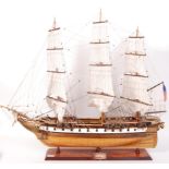 SUPERB MUSEUM QUALITY USS CONSTELLATION SCALE WOODEN MODEL SHIP