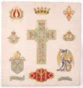 BEAUTIFUL WWII GLOUCESTER REGIMENT RELIGIOUS TAPESTRY