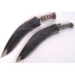 TWO 20TH CENTURY KUKRI KNIVES