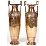 PAIR OF WWII GERMAN THIRD REICH NAZI BRASS VASES