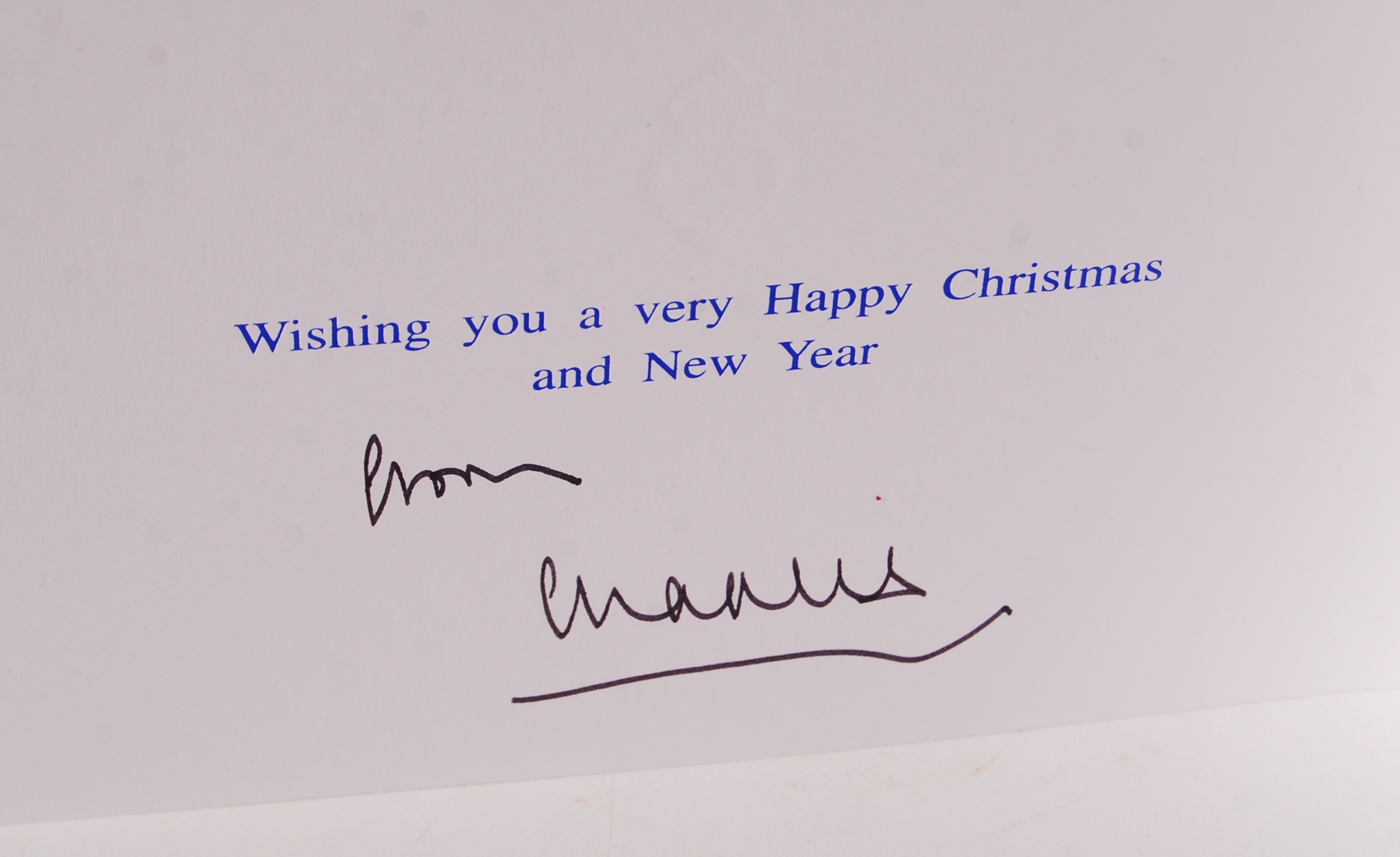 RARE PRINCE CHARLES HAND SIGNED CHRISTMAS GREETINGS CARD - Image 2 of 3