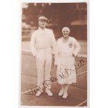 RARE EARLY LAWN TENNIS SUZANNE LENGLEN AUTOGRAPHED POSTCARD