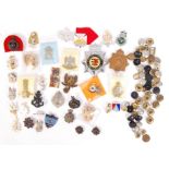 ASSORTED MILITARY CAP BADGES, BUTTONS & RELATED