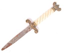 ANTIQUE SPANISH BONE HANDLED DAGGER