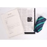 FIFTEEN TO ONE WILLIAM G STEWART WORN TIE AND LETTER