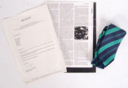 FIFTEEN TO ONE WILLIAM G STEWART WORN TIE AND LETTER