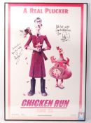 AARDMAN ANIMATIONS CHICKEN RUN AUTOGRAPHED FILM POSTER