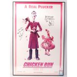 AARDMAN ANIMATIONS CHICKEN RUN AUTOGRAPHED FILM POSTER