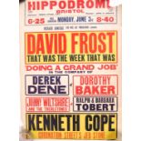 RARE VINTAGE BRISTOL HIPPODROME THEATRE POSTER 1960'S