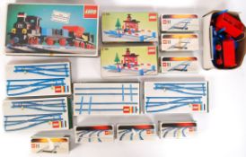 ASSORTED VINTAGE LEGO TRAIN RELATED ITEMS