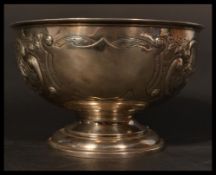 A large silver hallmarked fruit bowl with Bristol