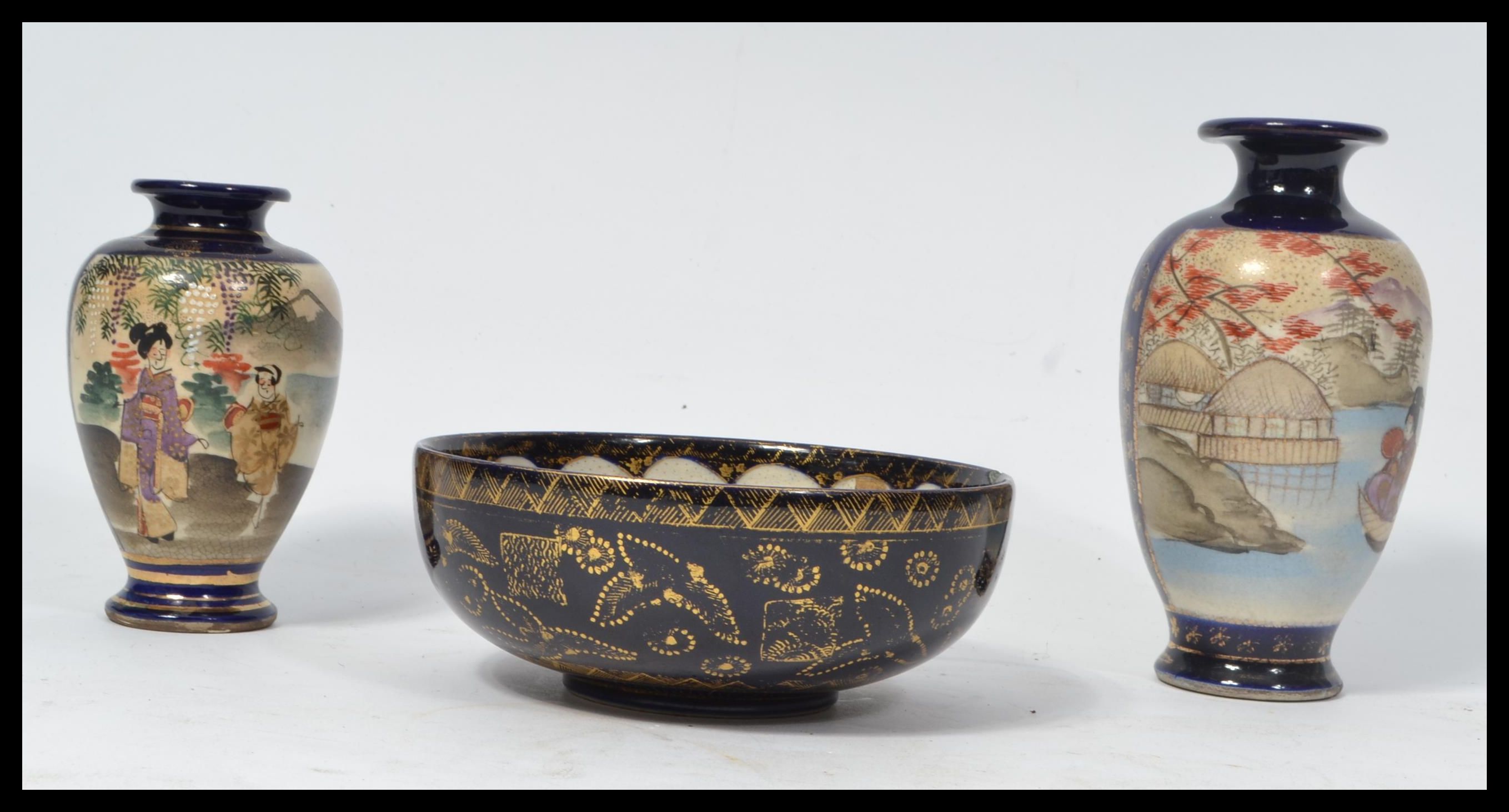 A 19th century Japanese kutani ware bowl depicting