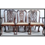 A set of six Chippendale-style mahogany dining cha