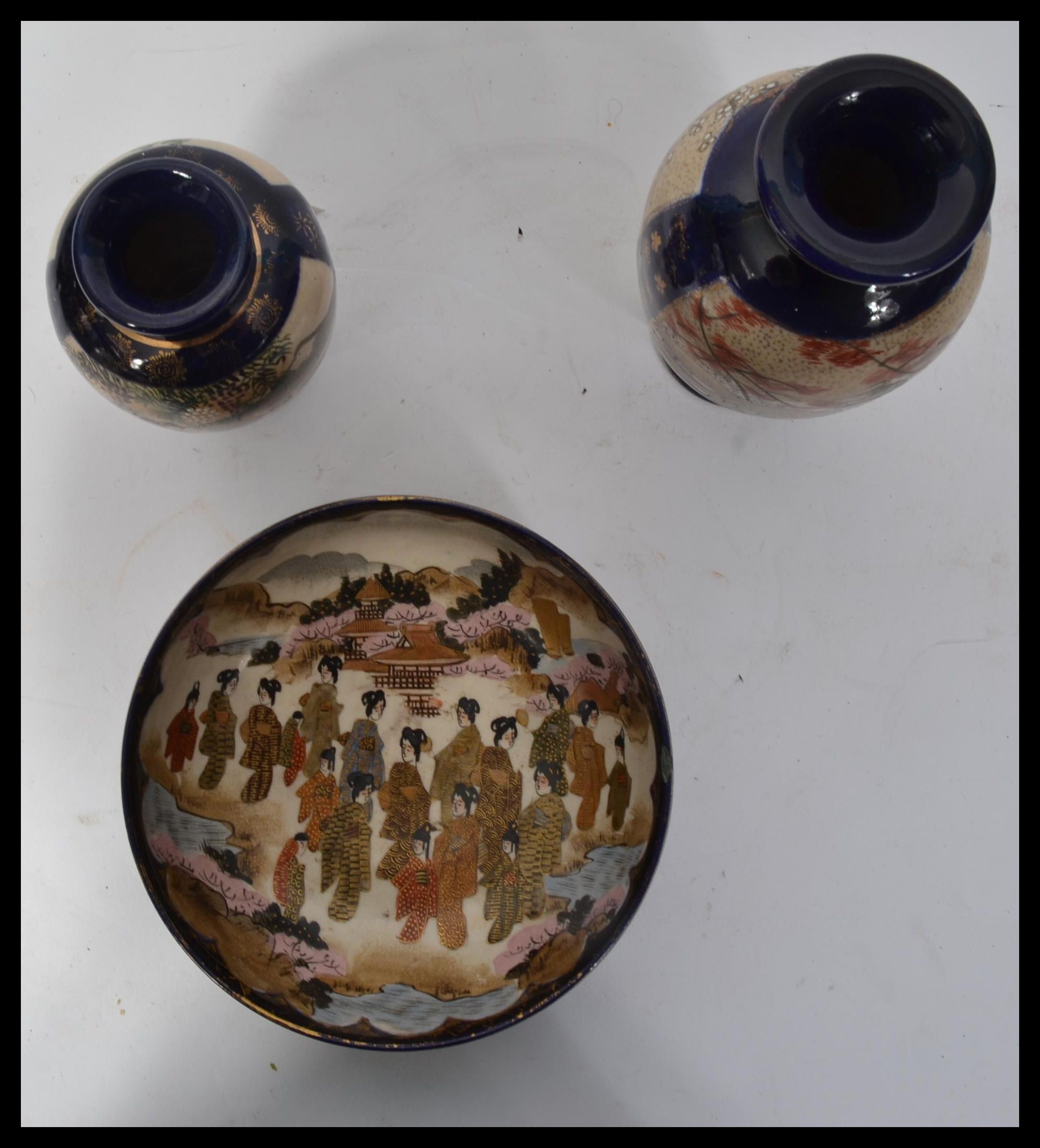 A 19th century Japanese kutani ware bowl depicting - Image 5 of 7