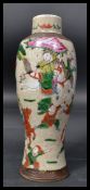 A 19th century Chinese crackle glaze vase decorate