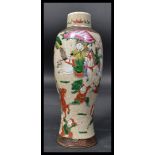 A 19th century Chinese crackle glaze vase decorate