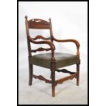 A Victorian country oak carver armchair of good si